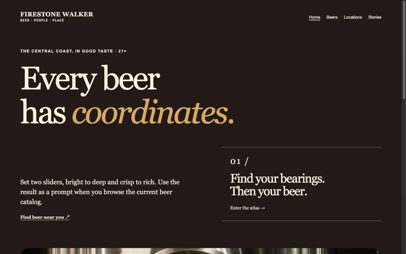 Firestone Walker concept website homepage